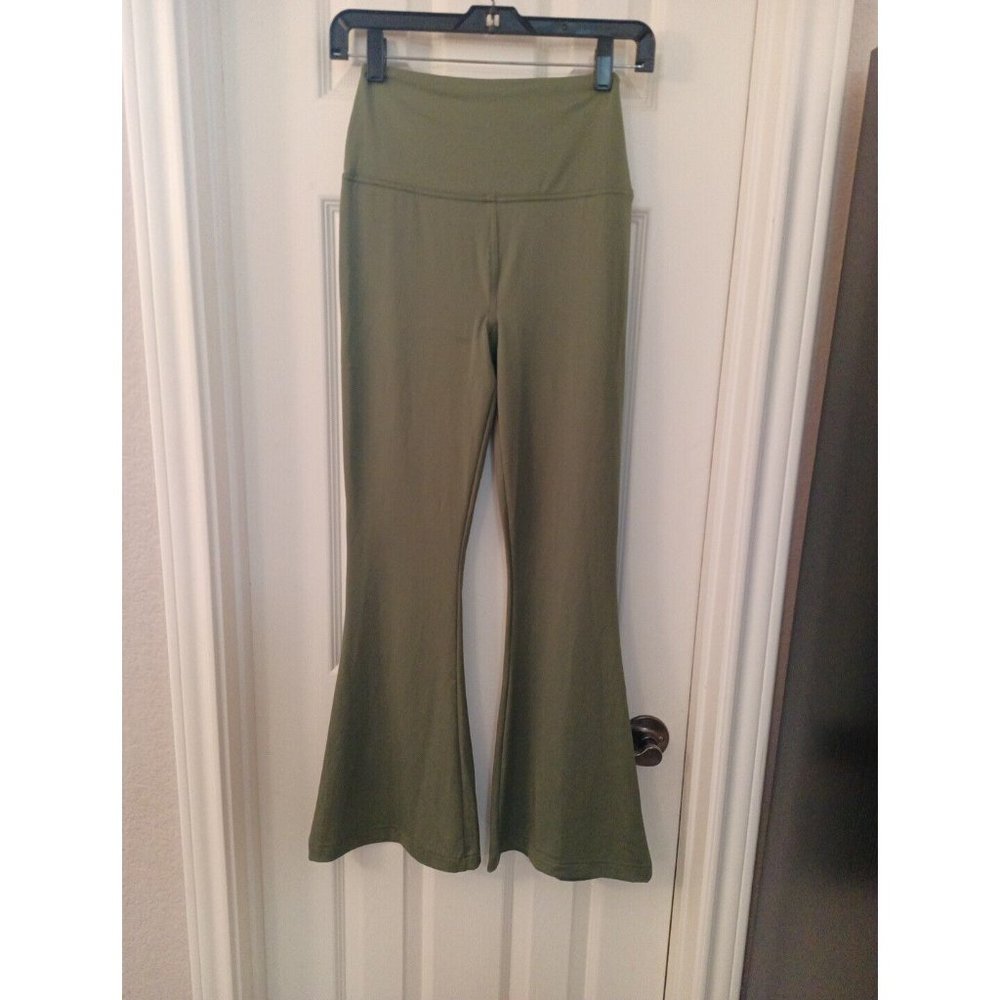 Women's Scorpio Sol Soft Stretchy Bell Bottoms Green Everyday Wear Leggings Med